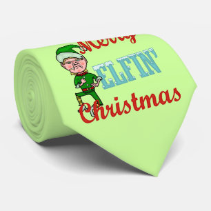 Gravata Farsa Elfin alegre engraçada de Bah do Natal