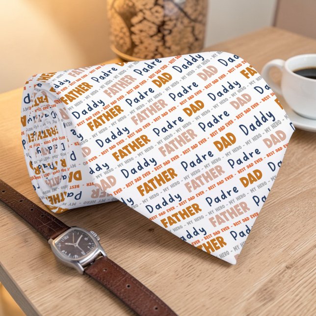 Gravata Father's Day Dad Custom Necktie Tie (Criador carregado)