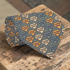 Gravata Father's Day Super Dad Pattern Necktie Tie