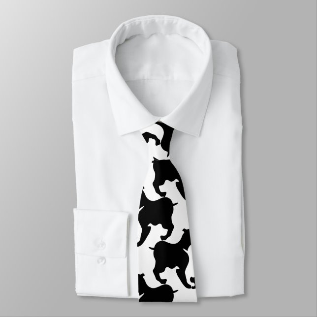 Gravata Faux pied de poule com L Dogs moda Tie 2 (Amarrado)