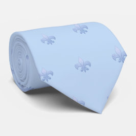 Gravata Faux Silver Fleur de lis DIY Dusty Blue