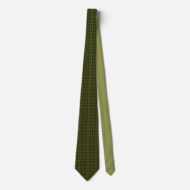 Gravata Faux Snakeskin Dark Green Abstrato (Frente)
