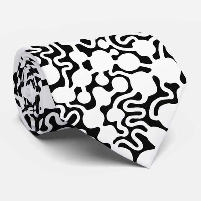 Gravata Fazenda Ant Perpétua v2 - Branco em Preto (Rolled)