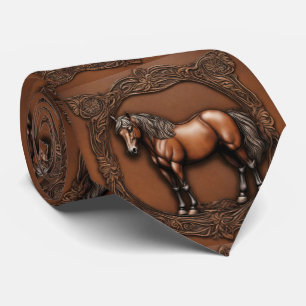 Gravata Fazenda do País Ocidental Cowboy Brown Horse