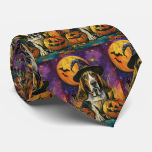 Gravata Feiticeira E Abóbora De Hound Halloween Spooky Bas