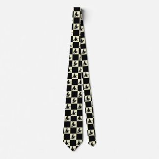 Gravata Feiticeiras Pretas Xadrez Preto e Amarelo