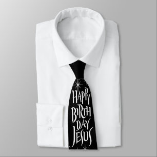 Gravata Feliz Aniversário Jesus Palavra de Natal Cristão