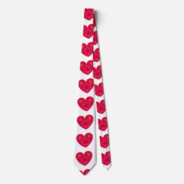 Gravata Feliz Canadá D'Eh Heart, Sapo, Folhas de Maple (Frente)