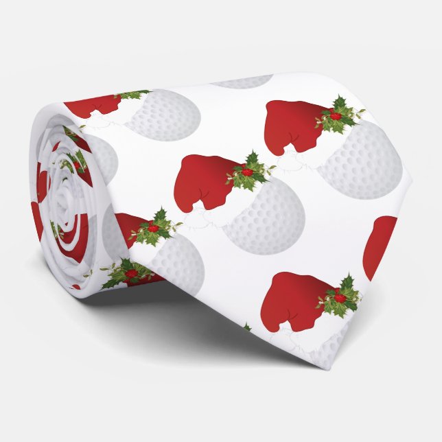 Gravata Feliz Design de Golfe de Natal (Rolled)