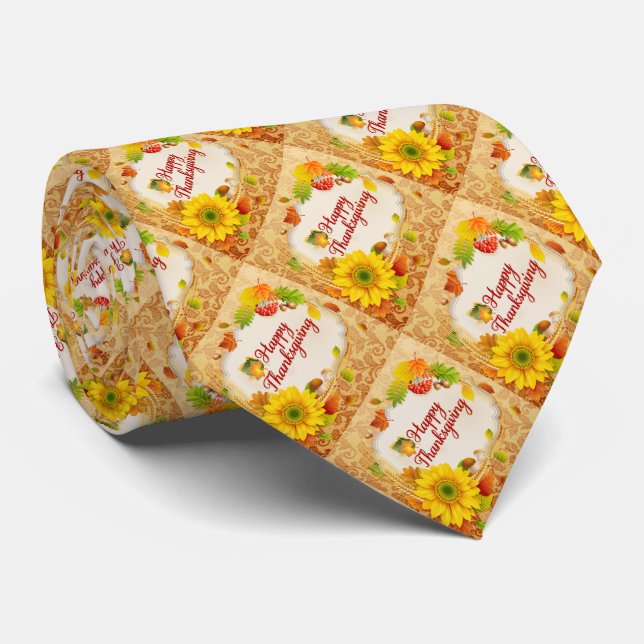 Gravata Feliz Dia de Ação de Graças 13 (Rolled)