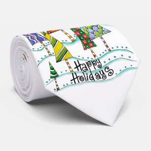 Gravata Feliz Férias! Árvores de Natal bonitas com Estrela