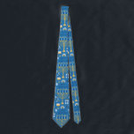 Gravata Feliz Hanukkah Jewish Star Menorah Blue<br><div class="desc">Feliz Hanukkah,  Menorah,  sonho,  estrela judia,  padrão,  gravata.</div>