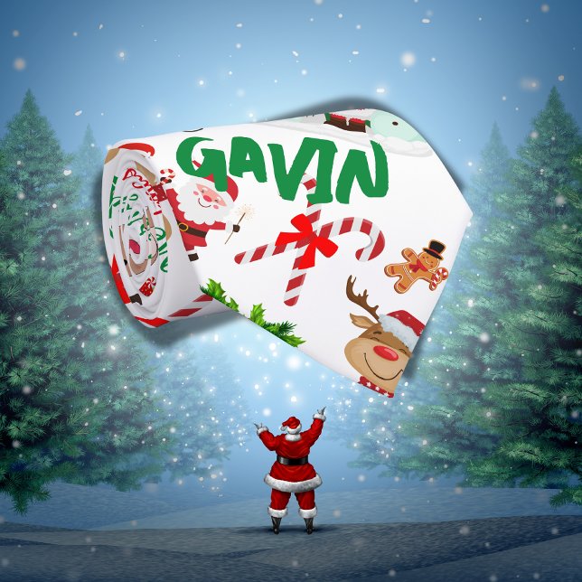 Gravata Feliz Natal em branco | (Criador carregado)