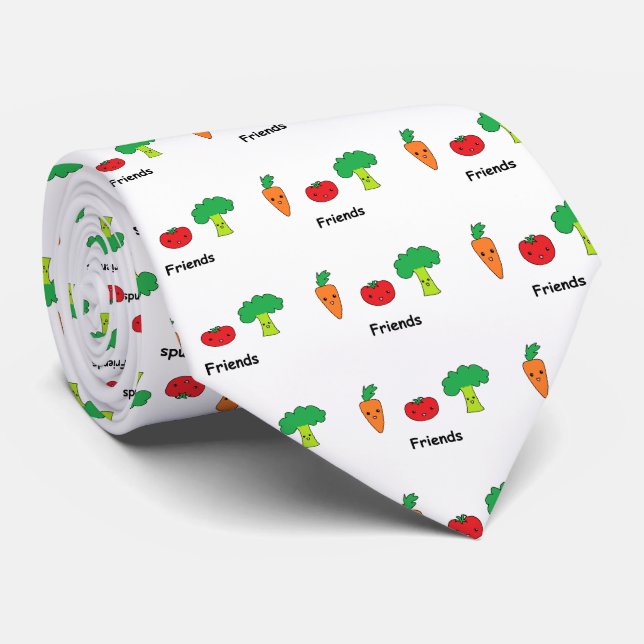 Gravata Felizes Amigos de Vegetal (Rolled)