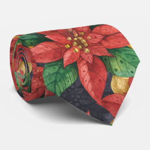 Gravata Feriado de Natal da Red Poinsettia