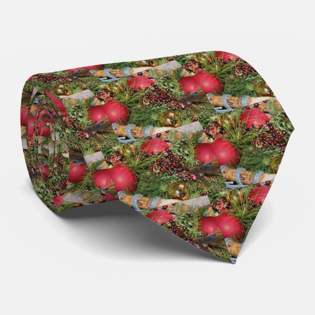 Gravata Feriado de Natal do Balls Miçanga Evergreens (Rolled)