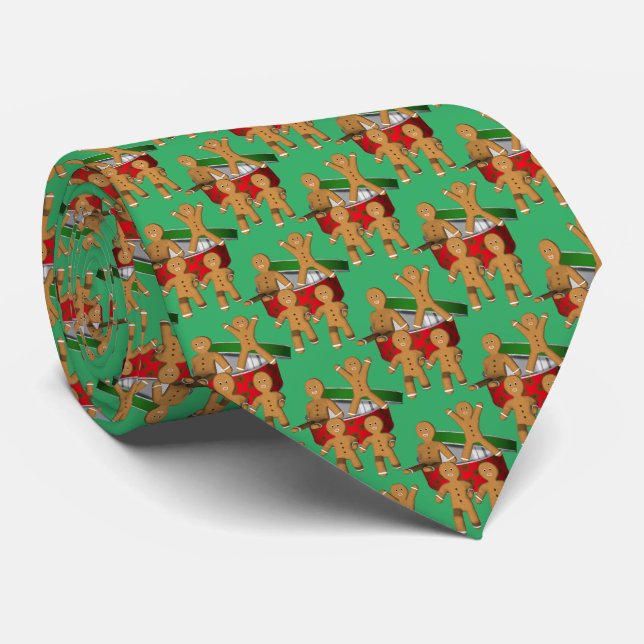Gravata Feriado de Natal masculino com gengibre bonito (Rolled)