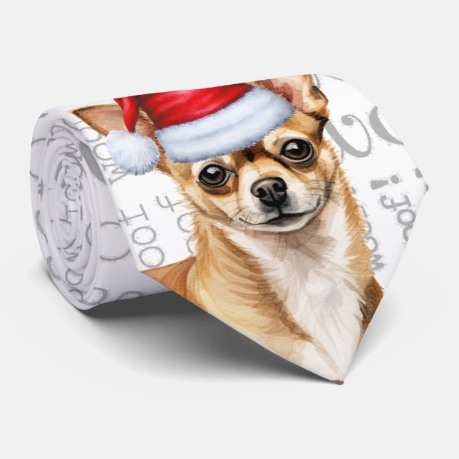 Gravata Feriado do Cachorro de Natal em Chihuahua (Rolled)