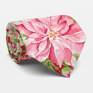 Gravata Feriado Floral de Poinsettia de Natal
