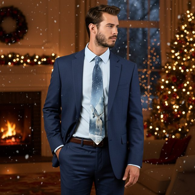 Gravata Feriado personalizado de veado e neve (Criador carregado)