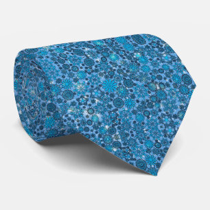 Gravata Feriados de Neve Azul de Natal Elegantes