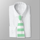 Gravata Férias Sólidas de Faixa de Cor da Casa da Moeda Le<br><div class="desc">Padrão de listras verdes e claras de menta pastel clássico,  o marinheiro de praia de verão da moda vibe design. Um colar verde de hortelã-pimenta para homens.</div>