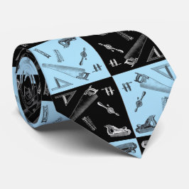 Gravata Ferramentas da carpintaria em azulejos azuis e