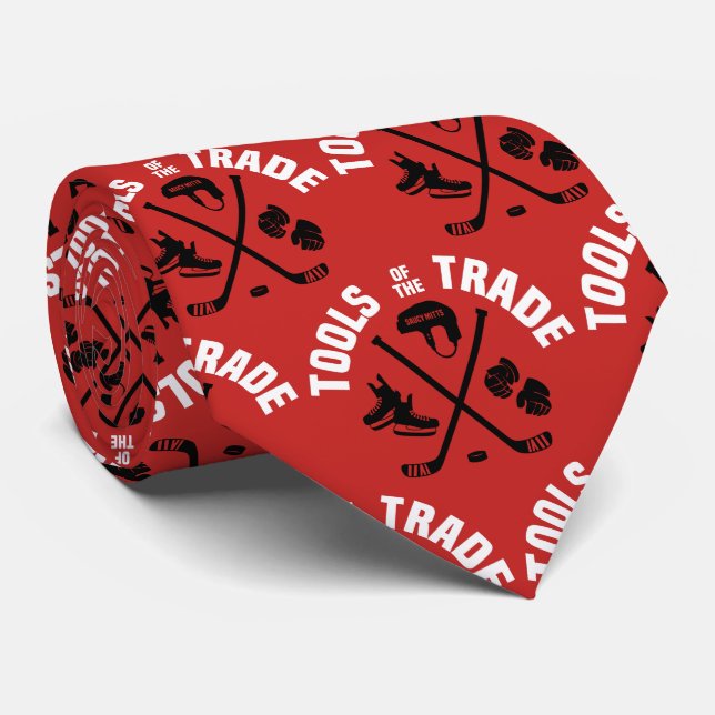 Gravata Ferramentas de Hóquei sobre o Vermelho (Rolled)
