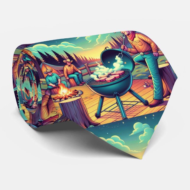 Gravata Festa de Grelha de Cowboys de Cookout Ocidental (Rolled)