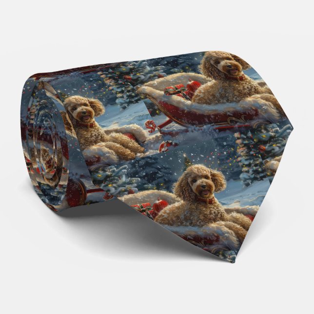 Gravata Festa de Natal do Cachorro Poodle (Rolled)