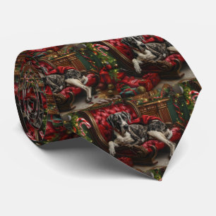 Gravata Festa de Natal do Cão Dogue Alemão