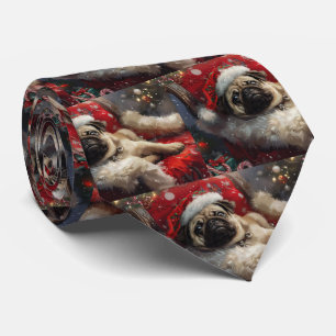Gravata Festa de Natal do Cão Pug