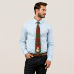 Gravata Festive Classic Red Green Gold Tartan Snowman<br><div class="desc">Classic red,  green,  gold tartan personalized Christmas Tie with a snowman design .  (c) The Happy Cat Studio</div>