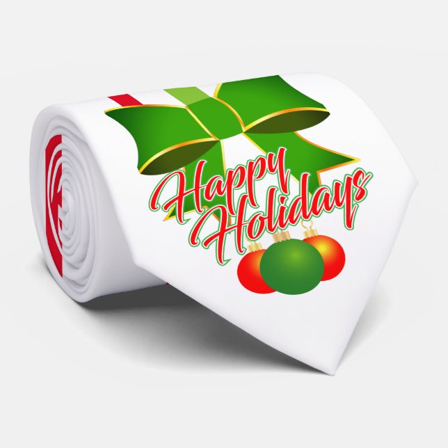 Gravata Festive TRADITIONAL Red White and Green Christmas (Rolled)