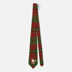 Gravata Festivo Clássico Vermelho Verde Dourado Tartan San