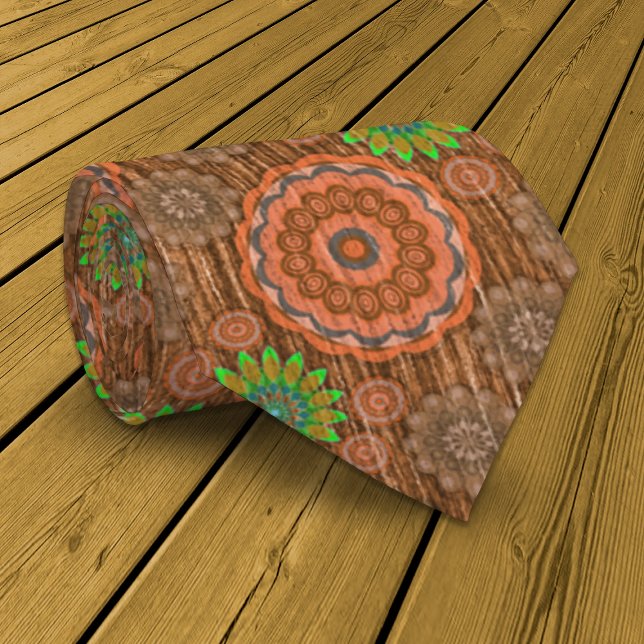 Gravata Fibras dispersas florais laranja texturizadas (Criador carregado)