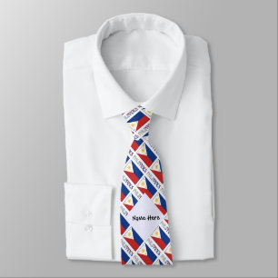 Gravata Filipinas e Filipino Flag com seu nome