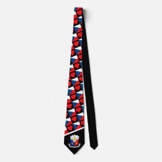 Gravata Filipinas Flag Heart Casaco de Arms Filipino Pride