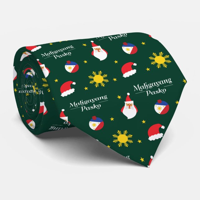 Gravata Filipinas Natal Maligayang Pasko Tagalog (Rolled)