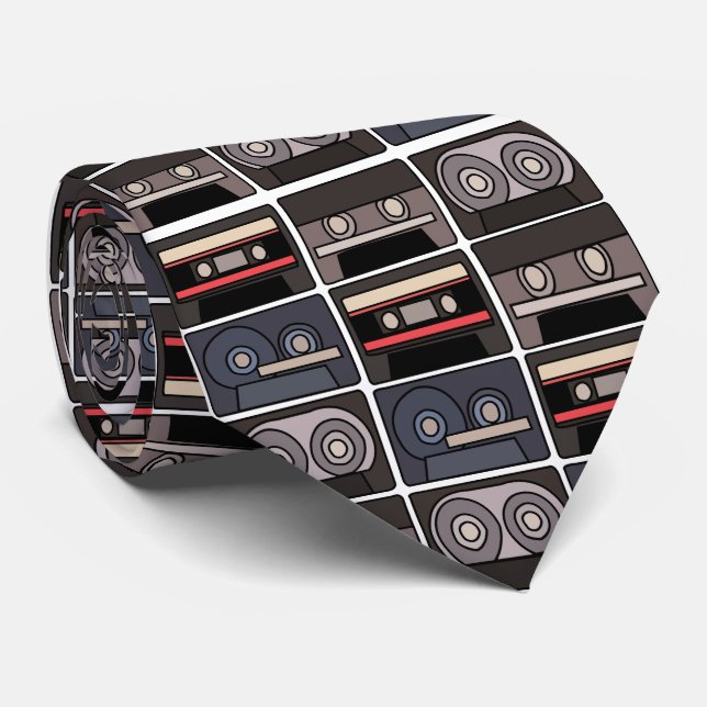 Gravata Fita Cassete Retro (Rolled)