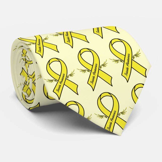 Gravata Fita da consciência do suicídio com asas (Rolled)