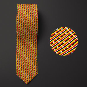 Gravata Flag of Uganda Pattern Necktie destaca a nati