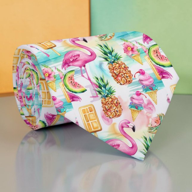 Gravata Flamingo de Verão Sazonal (Criador carregado)