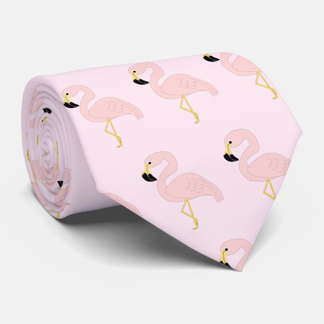 Gravata Flamingo Design (Rolled)