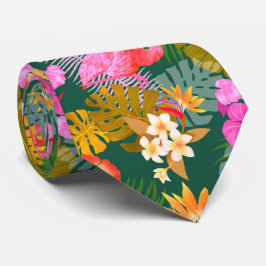 Gravata Flamingo Garden Dark Green