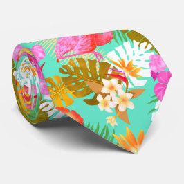 Gravata Flamingo Garden Teal