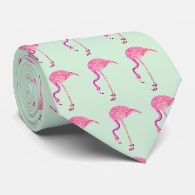 Gravata Flamingo mens tie (Rolled)