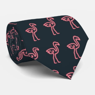 Gravata Flamingo no Rosa Neon