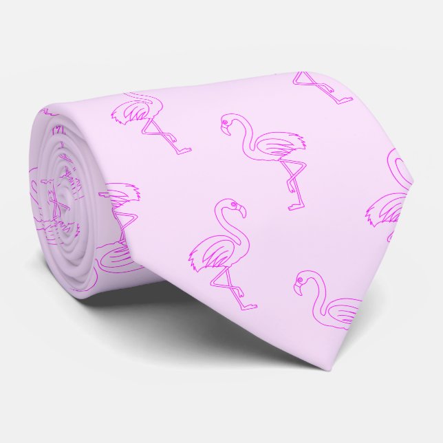 Gravata Flamingo Playful Pink Summer Standard (Rolled)