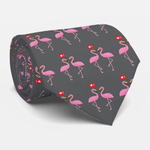 Gravata Flamingo Rosa Fofo Como Coração